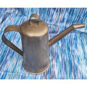 Antique Vintage Rustic Metal‎ Pitcher Tin Teapot Silver waterer